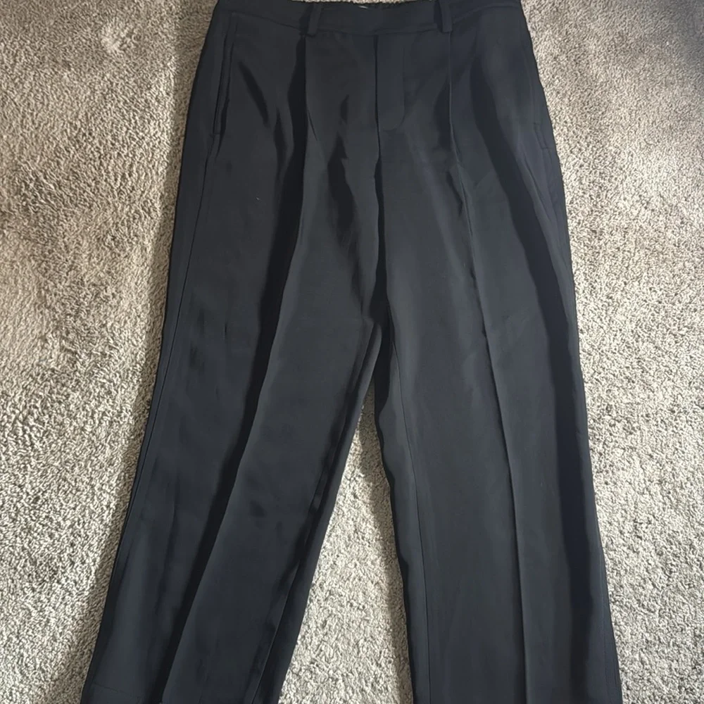 Vince. Large black trouser pants pull on elastic back waist women’s $325 work - Picture 4 of 12